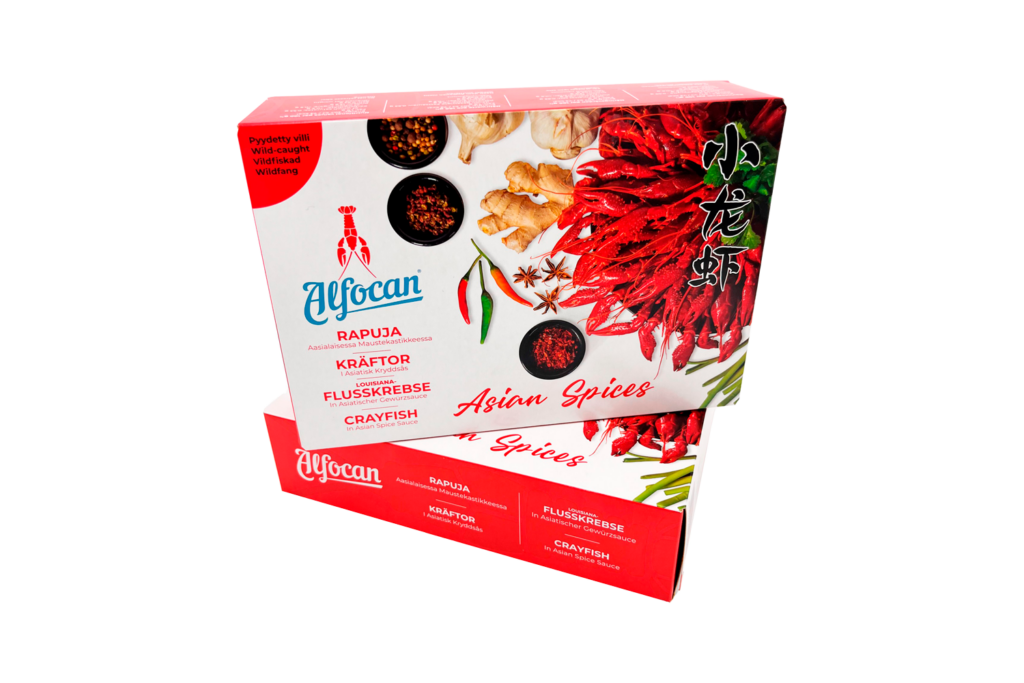 Asian Spices Cooked and frozen crayfish in Asian spice sauce